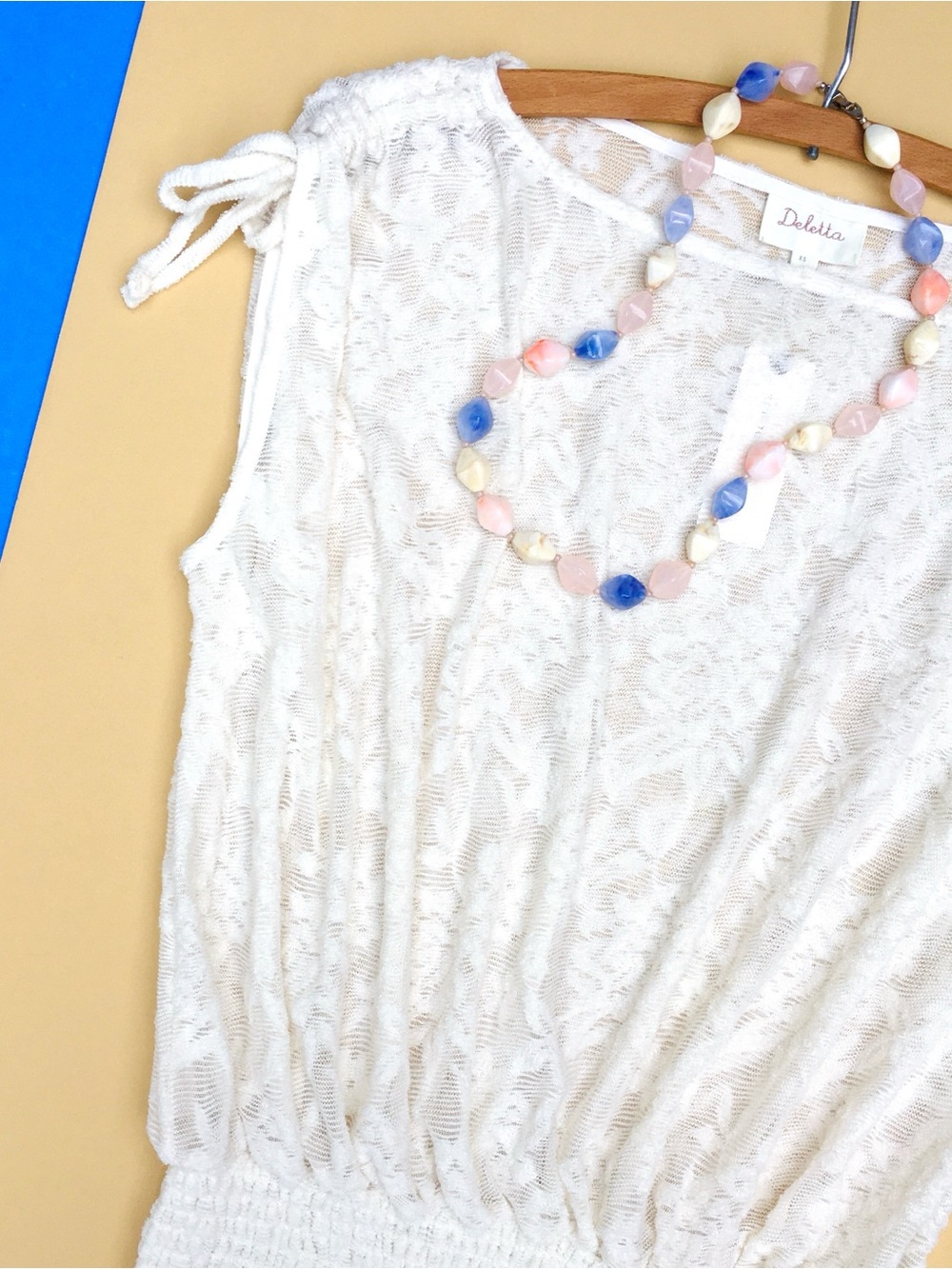 Anthro ❉ Deletta Loretta Lace Blouse in Ivory Cream XS